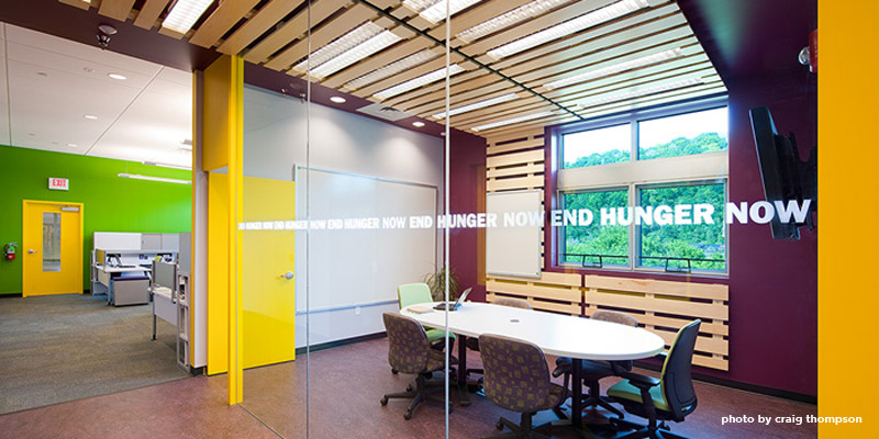 Greater Pittsburgh Community Food Bank LEED certified offices in 2010, designed by evolveEA