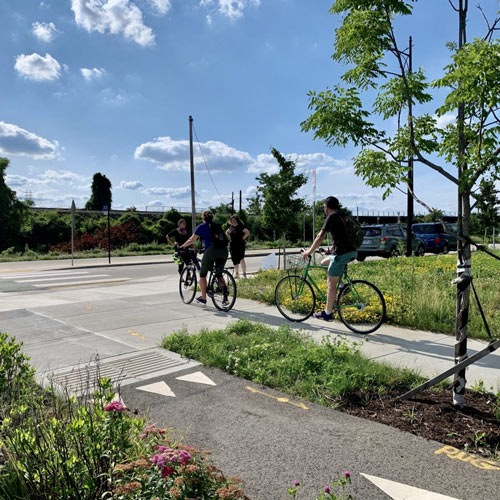evolveEA team members commute by bicycle