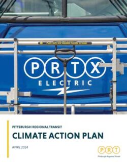 Cover page of Pittsburgh Regional Transit's first Climate Action Plan, powered by evolveEA